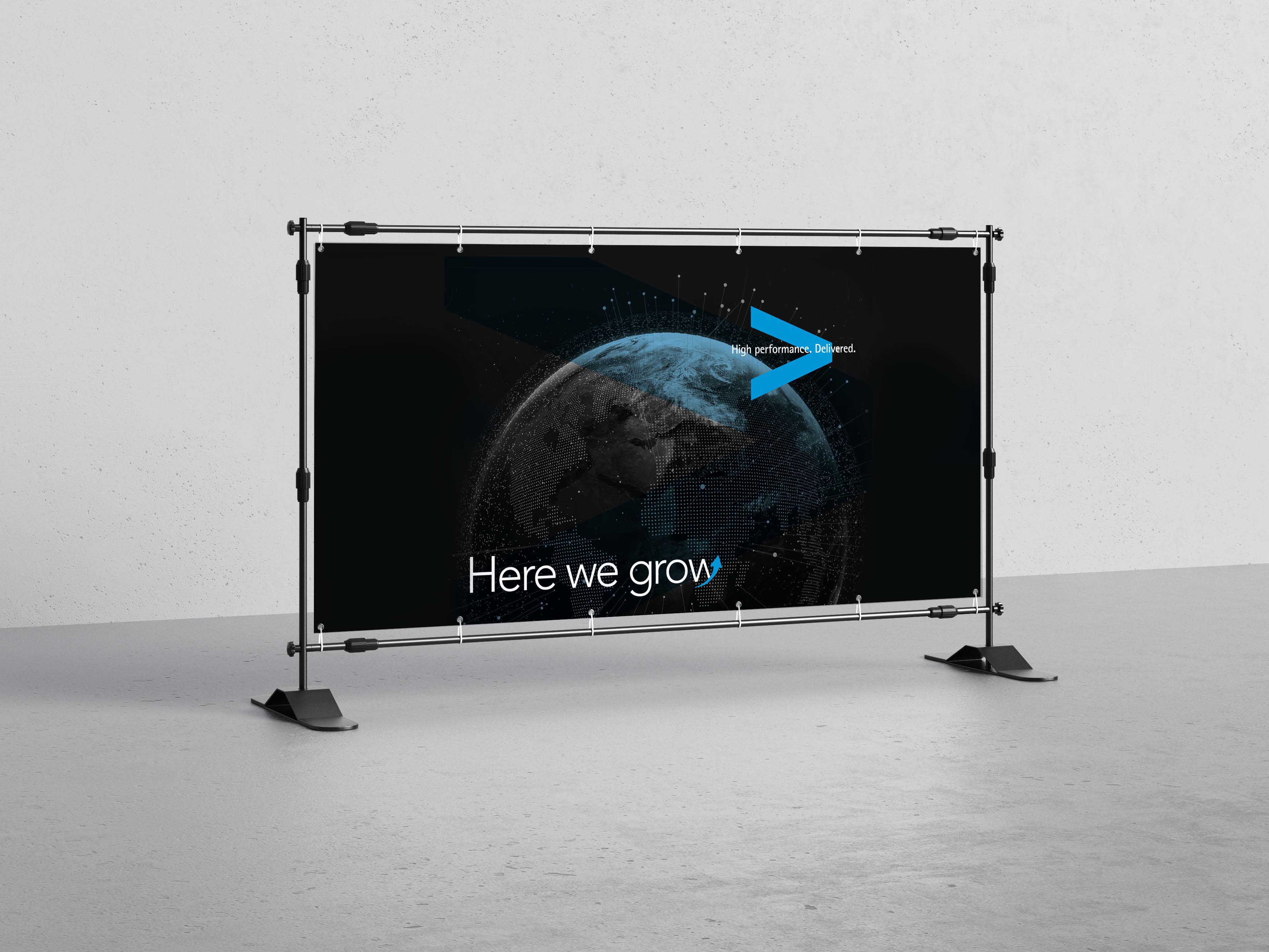Here we grow banner wall